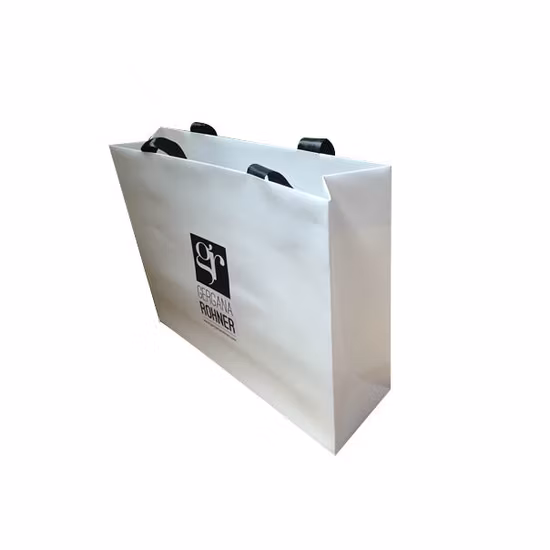 Saco de papel branco para compras de papel especial de alta qualidade com design personalizado para roupas